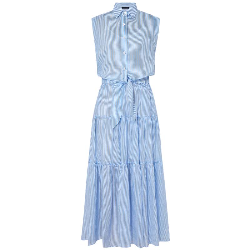 

MO&Co. Women s Blue & White Stripe Ramie Shirt Dress XS (155cm)