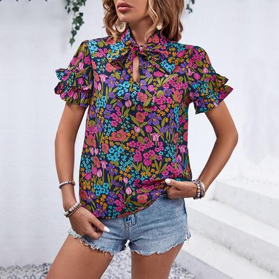 Sommer Damen T-Shirt Shirt Mode grenzüberschreitender Druck Ethno-Stil Shirt Damen