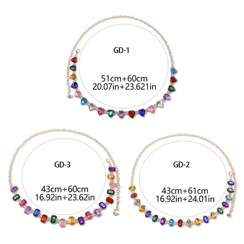 Colorful Waist Belt Stylish for Stage Dance Music Festival Jeans Dress Belt Body Jewelry Chain Belly Dance