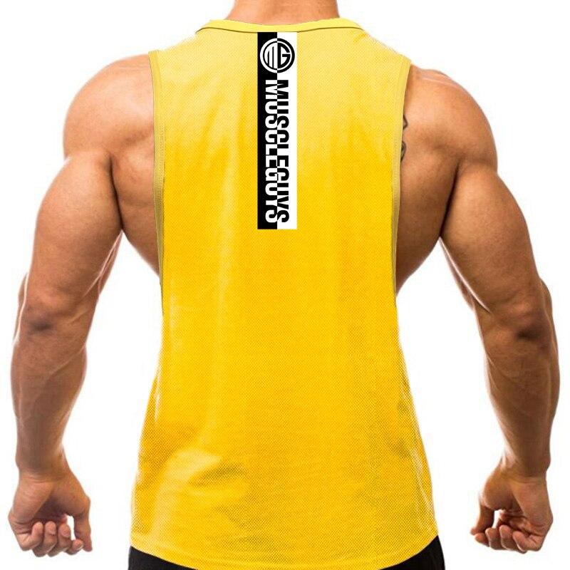 Do The Work  Muscleguys Gym Sports Fitness Men O-neck Drop Shoulder Quick-drying Bodybuilding Printed Workout Sleeveless Shirt