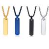 Engraved Jewelry Simple Pendant Stainless Steel Three-Dimensional Rectangular Strip Geometric Necklace Men'S Jewelry Pn-1676