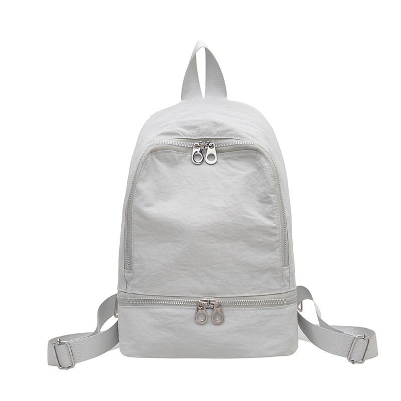 Nylon Casual Backpack With Breathable Design For Students And Commuters серый