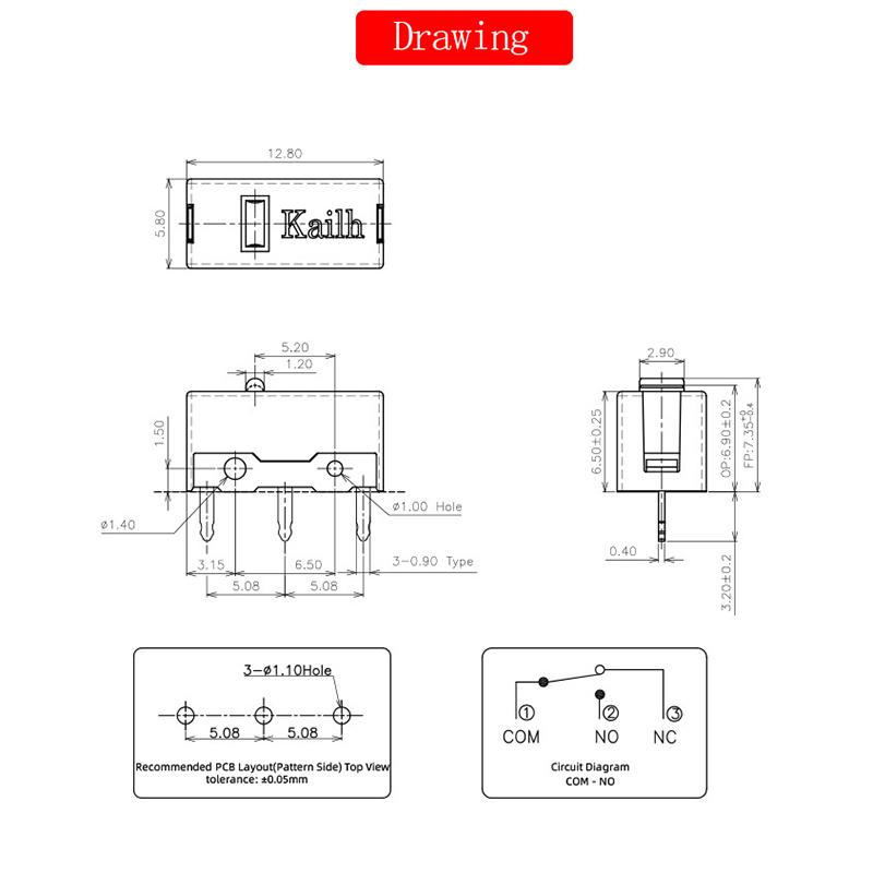 Microinterruttore Kailh Microinterruttore Gm8.0 da 2 pezzi Microinterruttore per mouse da gioco Life 80M