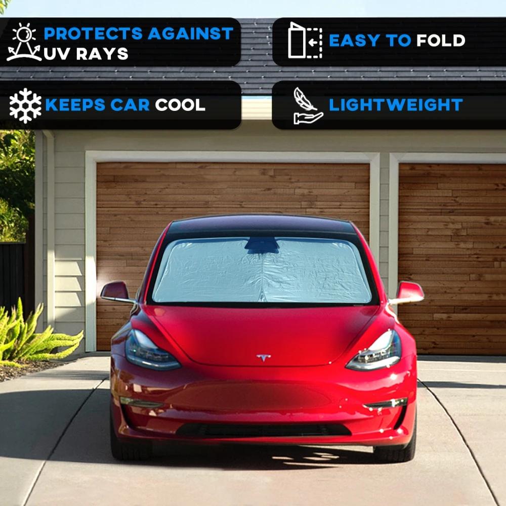 Car Windshield Sun Shade Covers Visors Front Window Sunscreen Protector Design For Tesla Model 3 Y Sunshade Accessories