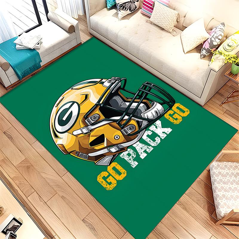 Green Bay Packers (19) Rug Suitable For Living Rooms Bedrooms Computer Rooms Dining Areas And Placement Under Tables And Chairs Also An Ideal Choice F