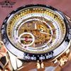 WINNER WINNER Men's Personality Fashion Gold Half Steel Hollow Semi-Automatic Mechanical Watch