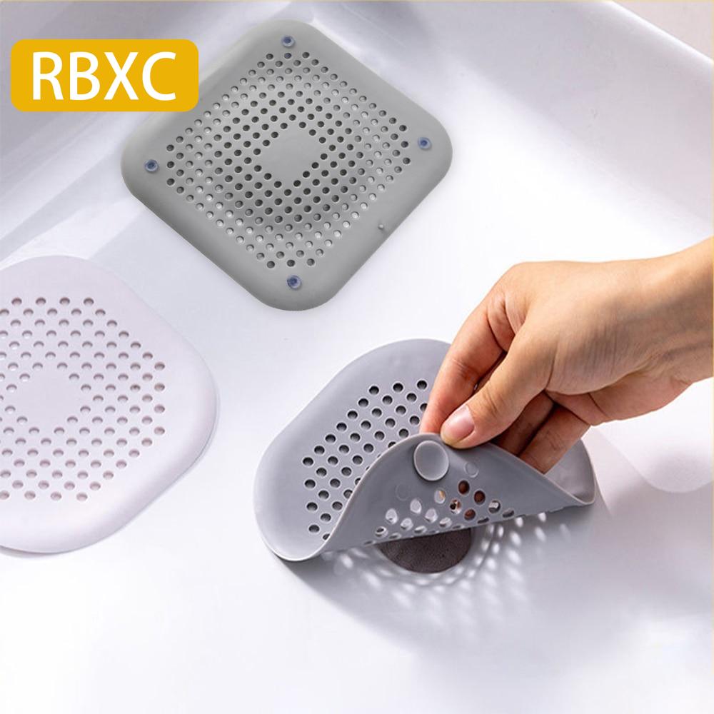 

Hair Strainer Anti-block Sink Filter Bathtub Shower Floor Drain Plug Silicone Stopper Kitchen Deodorizer Bathroom Accessories 14.5cm*14.5cm білий