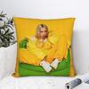 Famous Singer BBillie EEilish Singer Square Pillow Case Polyester Cushions for Sofa 4545cm Cushion Covers