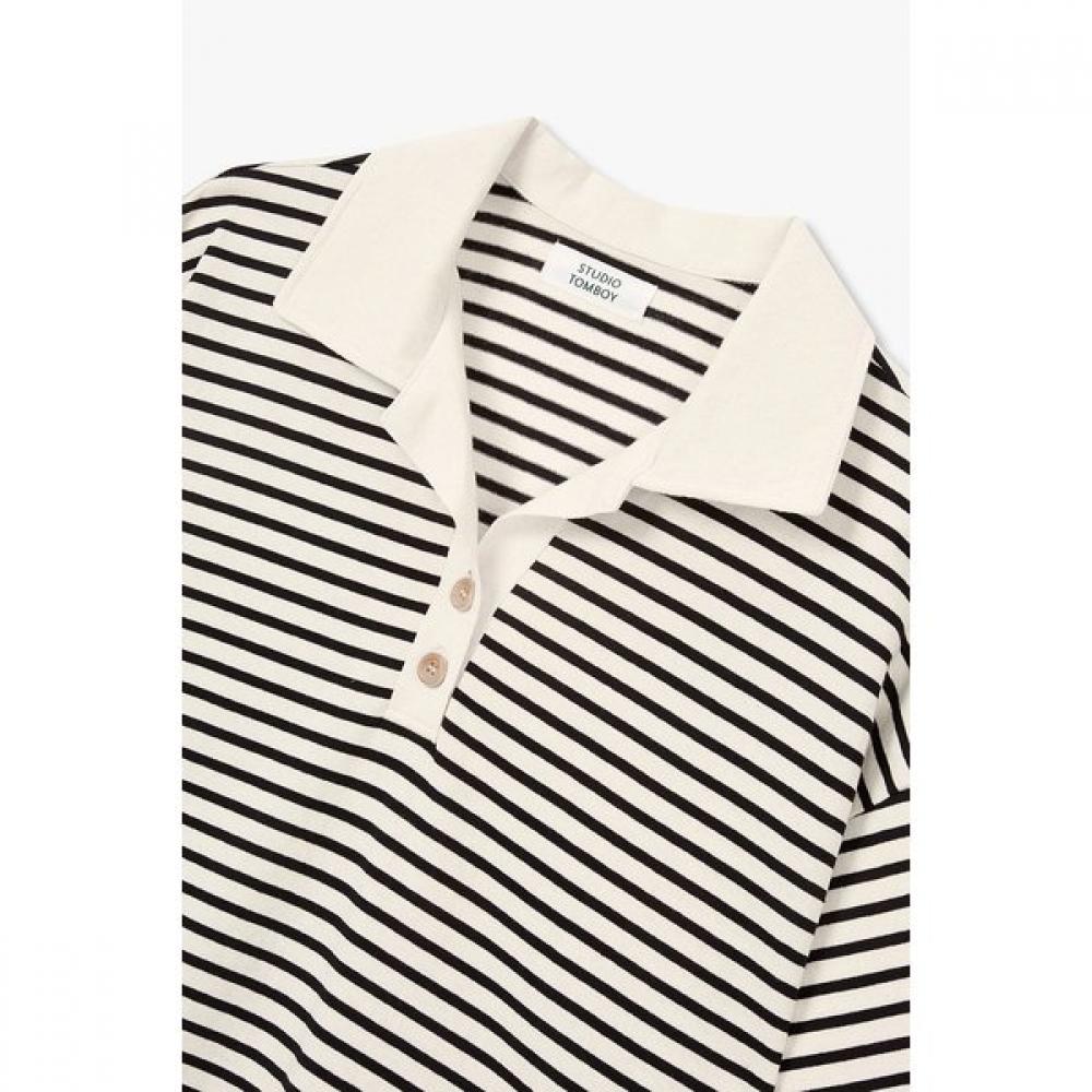 STUDIO TOMBOY STripe Collar ShorT Sleeve T shirT 9176222999