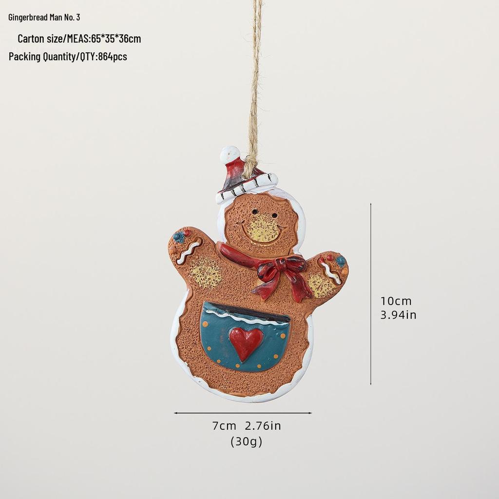 Christmas Gingerbread Man Resin Pendant - Tree Ornaments & Charms