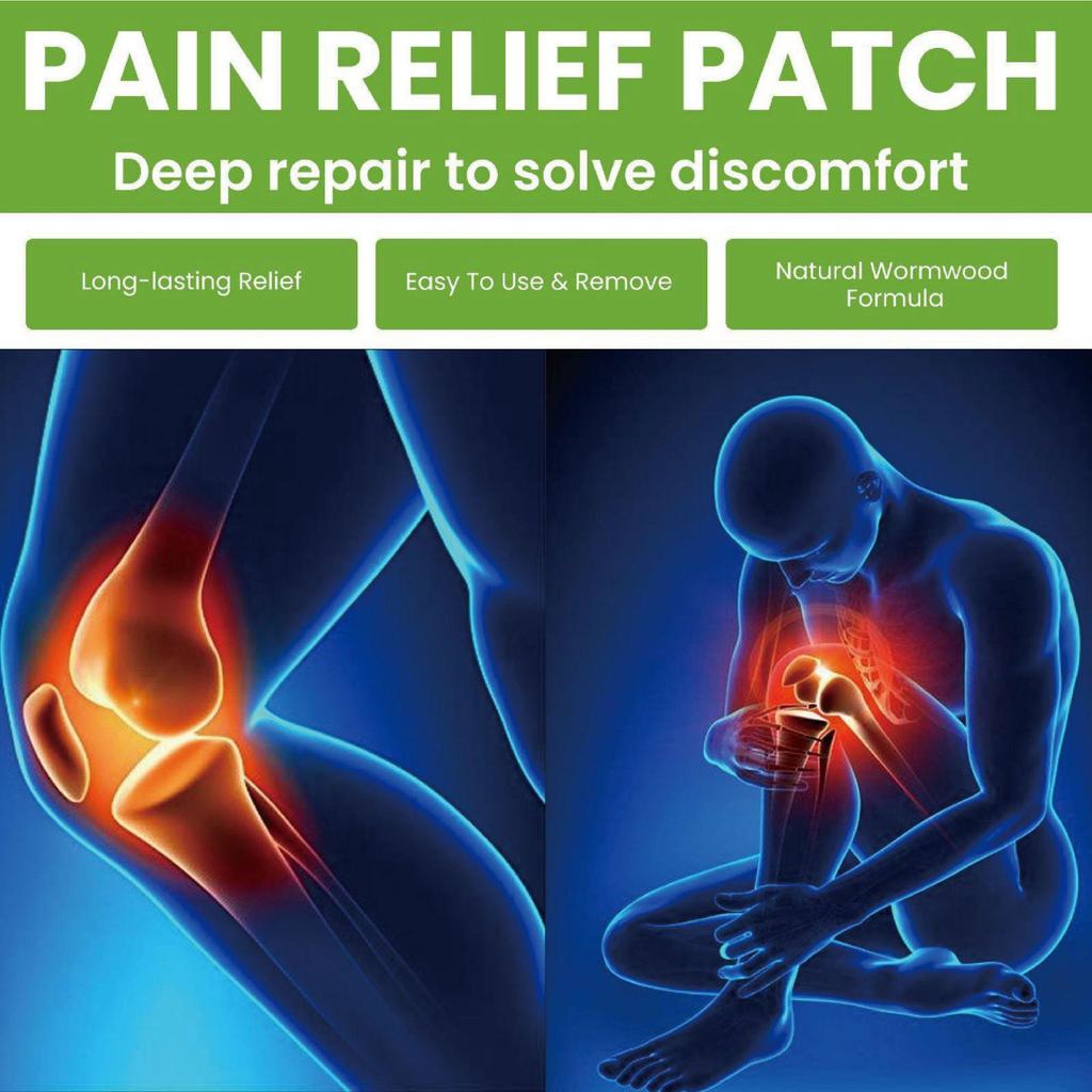 10 BUPY Mugwort Pain Relief Patches for Knee, Leg, Tendon, Joint, Lumbar, and Cervical Spine Soothing