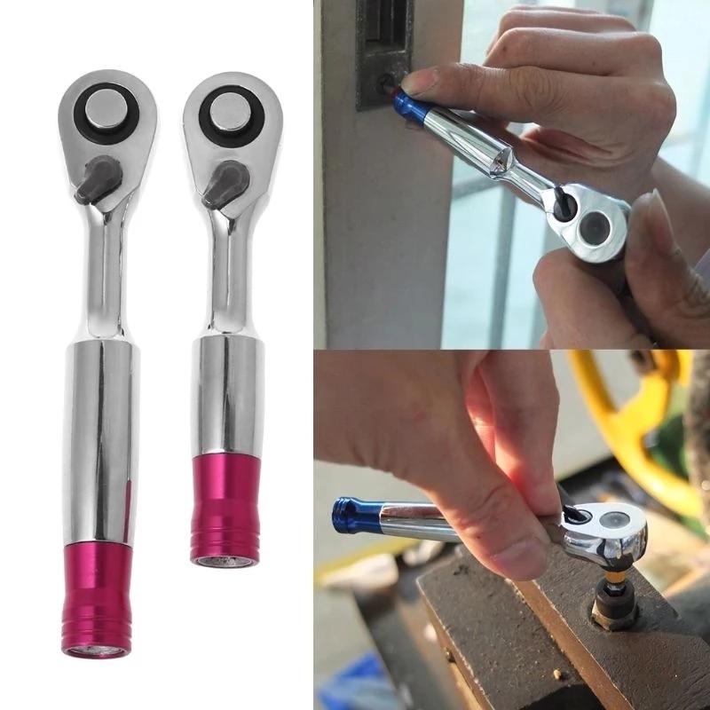1/4" Mini-Drehmoment-Ratsche 85mm/100mm Steckschlüssel Reparaturwerkzeug für Fahrzeug Fahrrad Bike