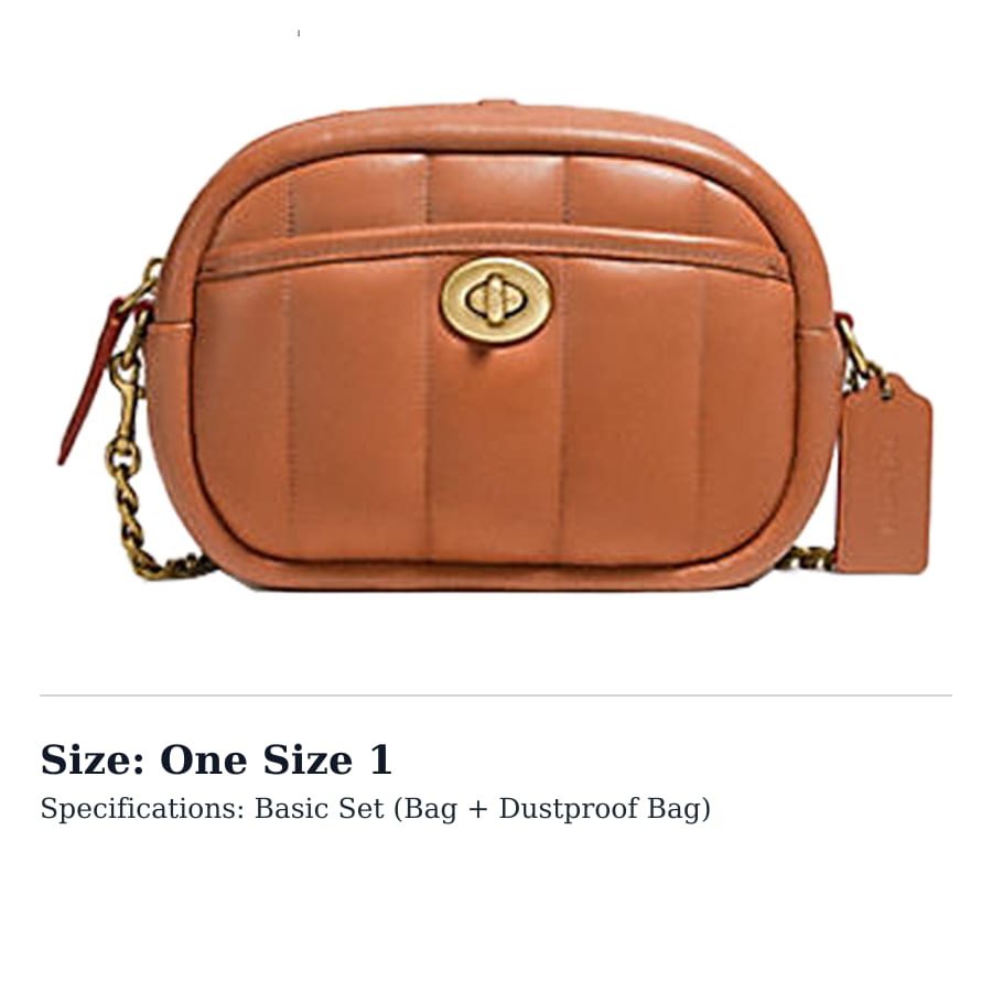 COACH Camera Leather Camera Bag, Small Square Bag, Crossbody Bag, Shoulder Bag Small Women's Caramel Brown C4814-B4NL4