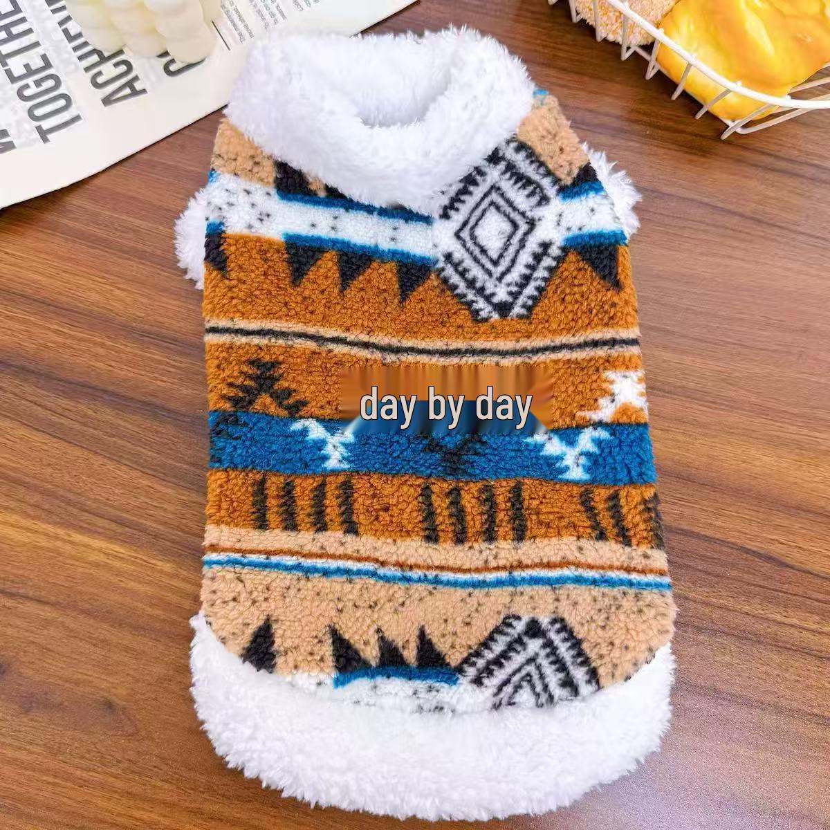 

Thickened Warm Winter Clothes for Large Dogs and Cats - Plus Velvet for Golden Retrievers, Corgis, Bichons, and Teddies L - Back length: 34cm, 8-11 jin коричневый