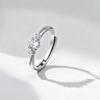 White Gemstone Rings Silver Color Metal Finger Wedding Jewelry Band for Women Engagement Ring