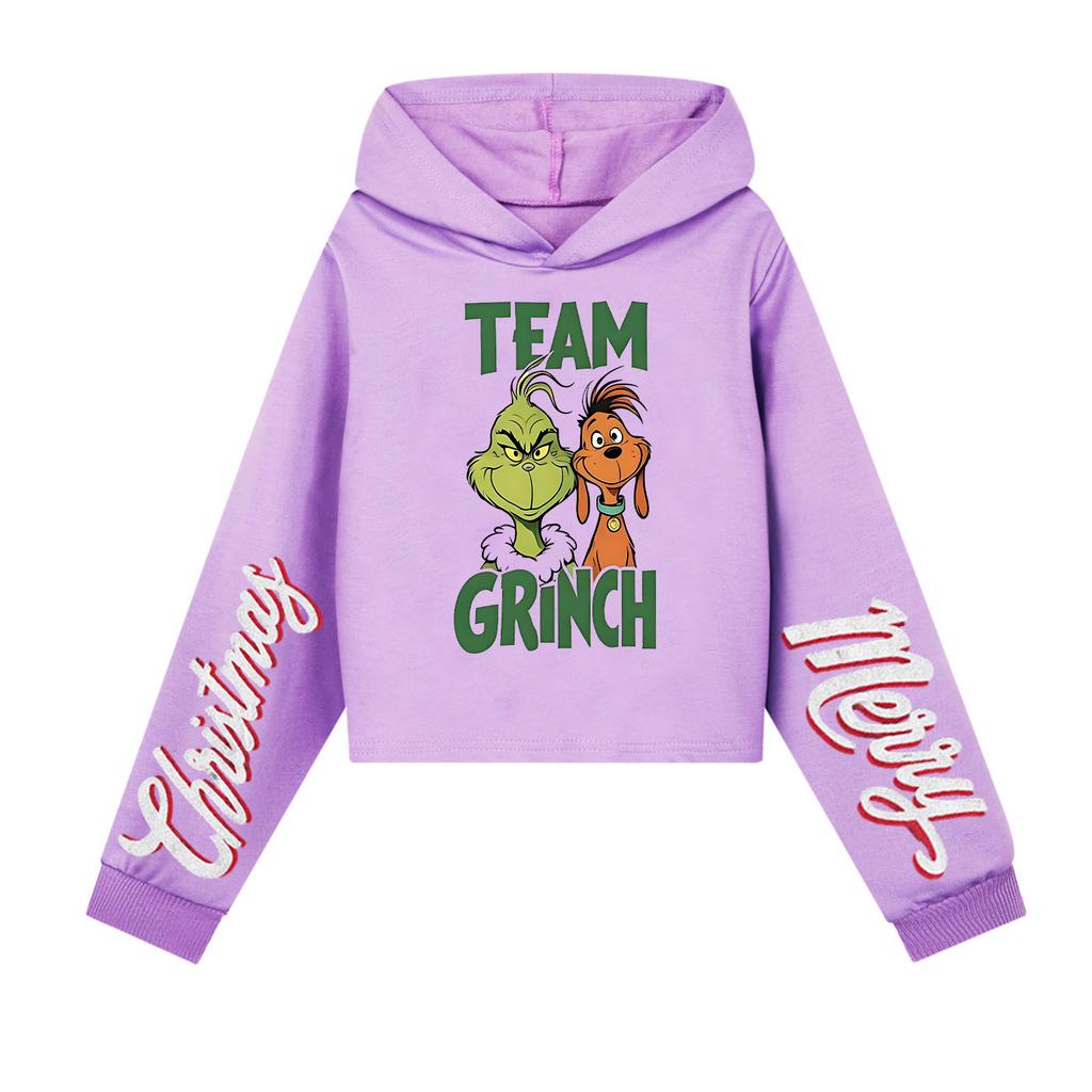 Kids' Casual Fashion Christmas Printed Long Sleeve Hooded Sweatshirt (No Drawstring)