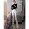 Spicy Girl White High-Waist Flared Jeans for Women - Spring 2025 Collection