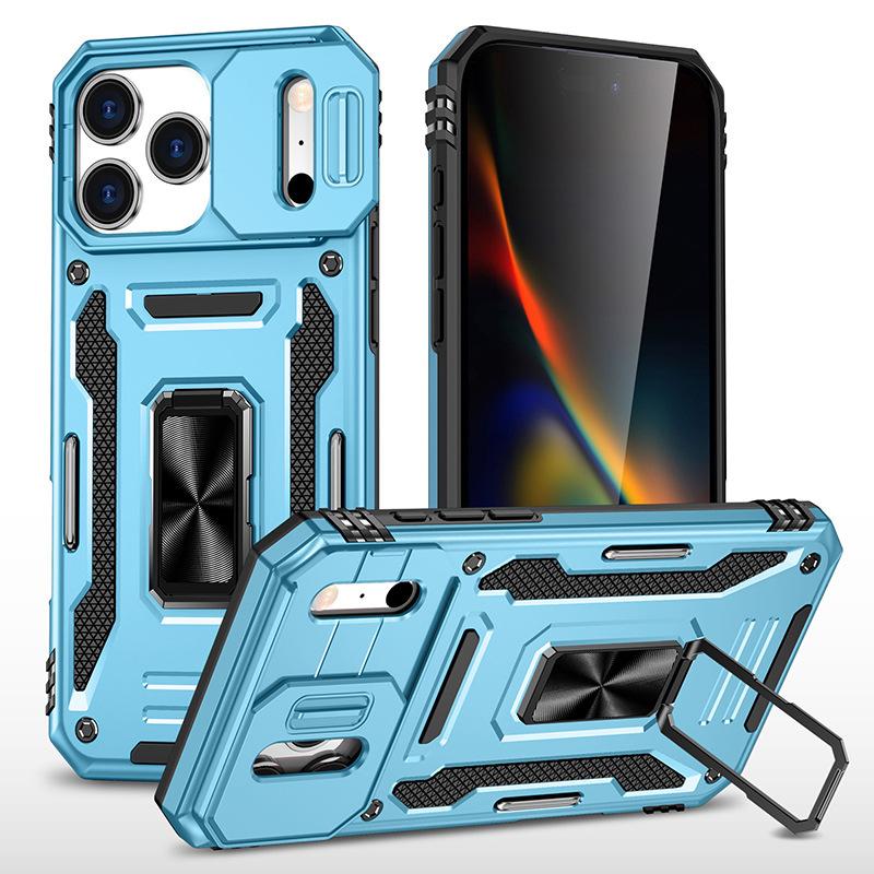 Applicable to Apple 17promax customer will push the window mobile phone case anti-drop two-in-one metal bracket car magnetic attraction