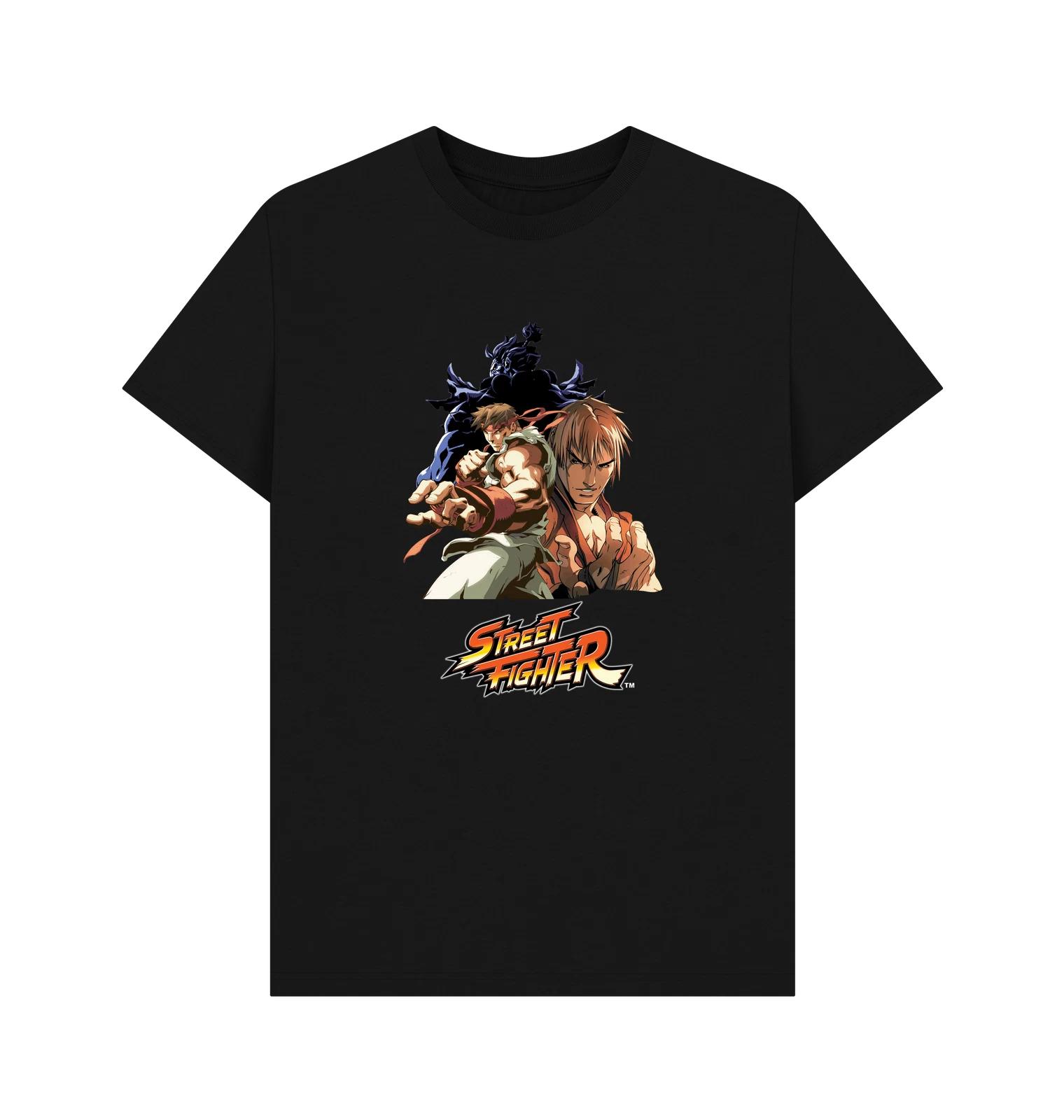 PREMIUM OFFICIAL Street Fighter Streetfighter Group Pose Graphic Black T-Shirt 4XL