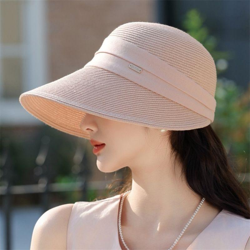 Spring and Summer New Sun Hat Women's Sunscreen Foreign Style Fashion Straw Hat Vacation Summer Sun Hat