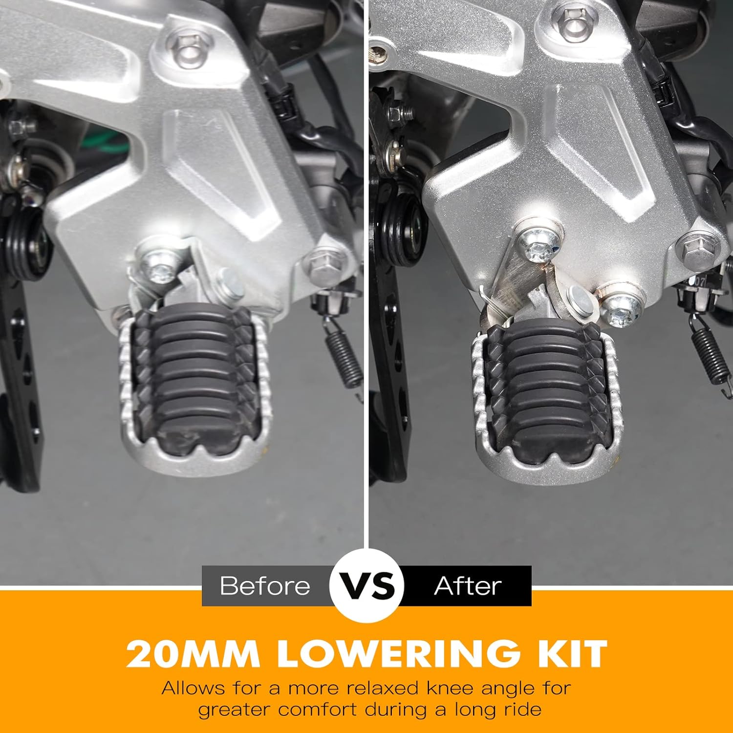 

NICECNC Lowered Footpeg Bracket Compatible with Yamaha Tenere 700/XTZ700 2019-2024,Tenere 700 Rally Edition 2020-2024,Tenere 700 World Raid 2022