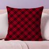 Classic Christmas Plaid Pillow Case Anti-dustmite Pillowcase Invisible Zipper Silky Short Plush Sofa Cushion Cover