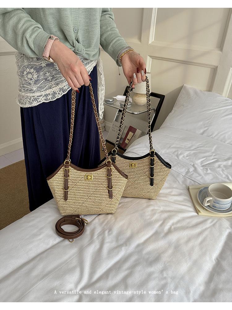 2026 Summer Fashion Woven Straw Handbag - Versatile and Trendy Crossbody Shoulder Bag for Going Out
