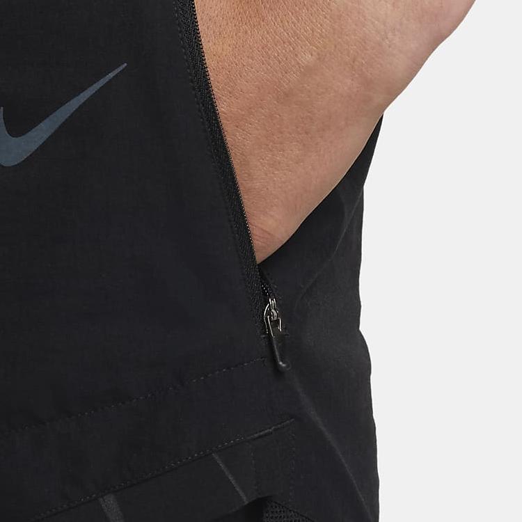 Nike Paneled Logo Two-In-One Straight-Leg Sports Shorts Men Bottoms Black DQ4771-010