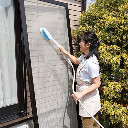 Azuma Handy Water-Permeable Brush, Total Length: Approx. 41cm, Soft, Split-Tip Brush, Ideal for Cleaning the Fine Mesh of Screen Doors. AZ289