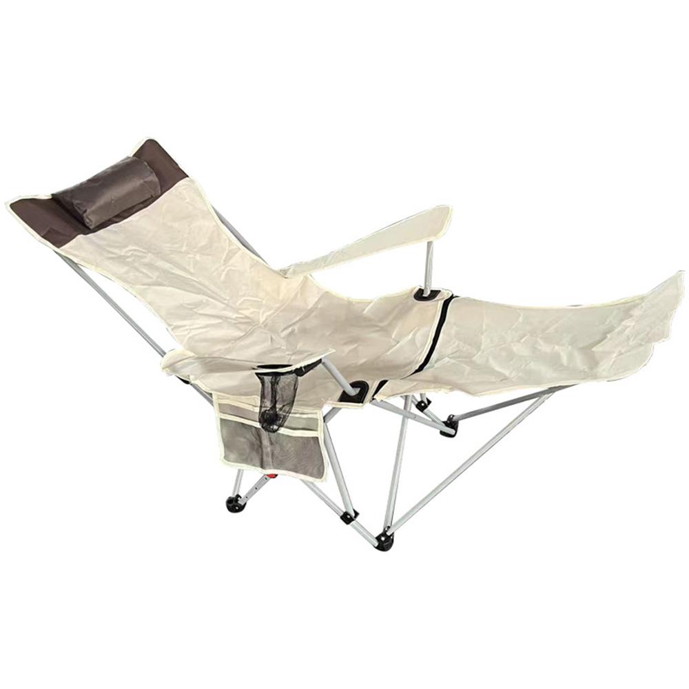 Reclining Camping Chair with Headrest Folding Lounge Chair with Adjustable Backrest Lightweight Camping Chairs for Outdoor