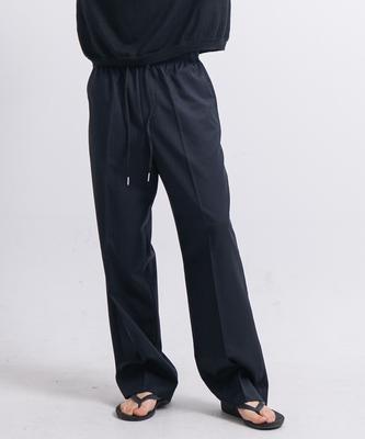 Paseleu Striped Elastic Waist Slacks [Dark Navy]