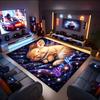 1PC Custom Name Cosmic Bunny Dreams Theme Floor Mat Ideal for Living Room, Game Rooms, Office, Bedroom,Floor Mat Playful Design