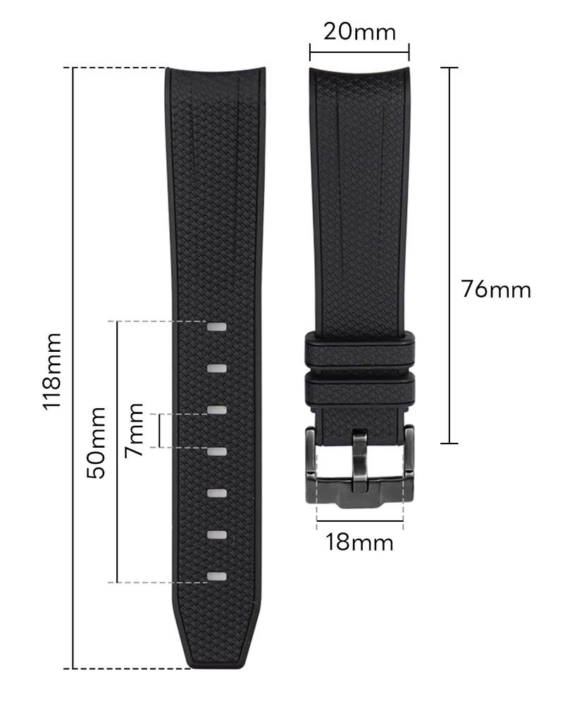 Watch Band Watch Strap 20mm Width Silicone Strap for Watches Omega X Swatch Collaboration Compatible Watch Strap Buckle with Spring Bar and H Type