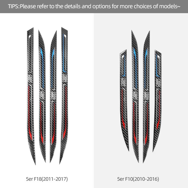 For BMW F10 F18 Series 5 Carbon Fiber Car Door Sills Anti-Scuff Stickers Threshold Trim Strips Welcome Pedal Protect Accessories Ydbn48