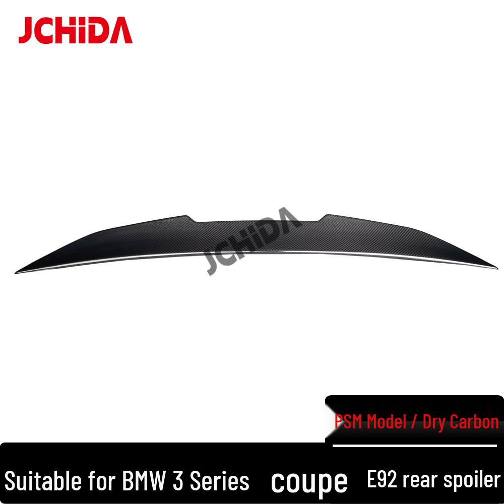 BMW 3 Series E92 PSM Style Carbon Fiber Rear Spoiler - No-Drill Installation Diffuser