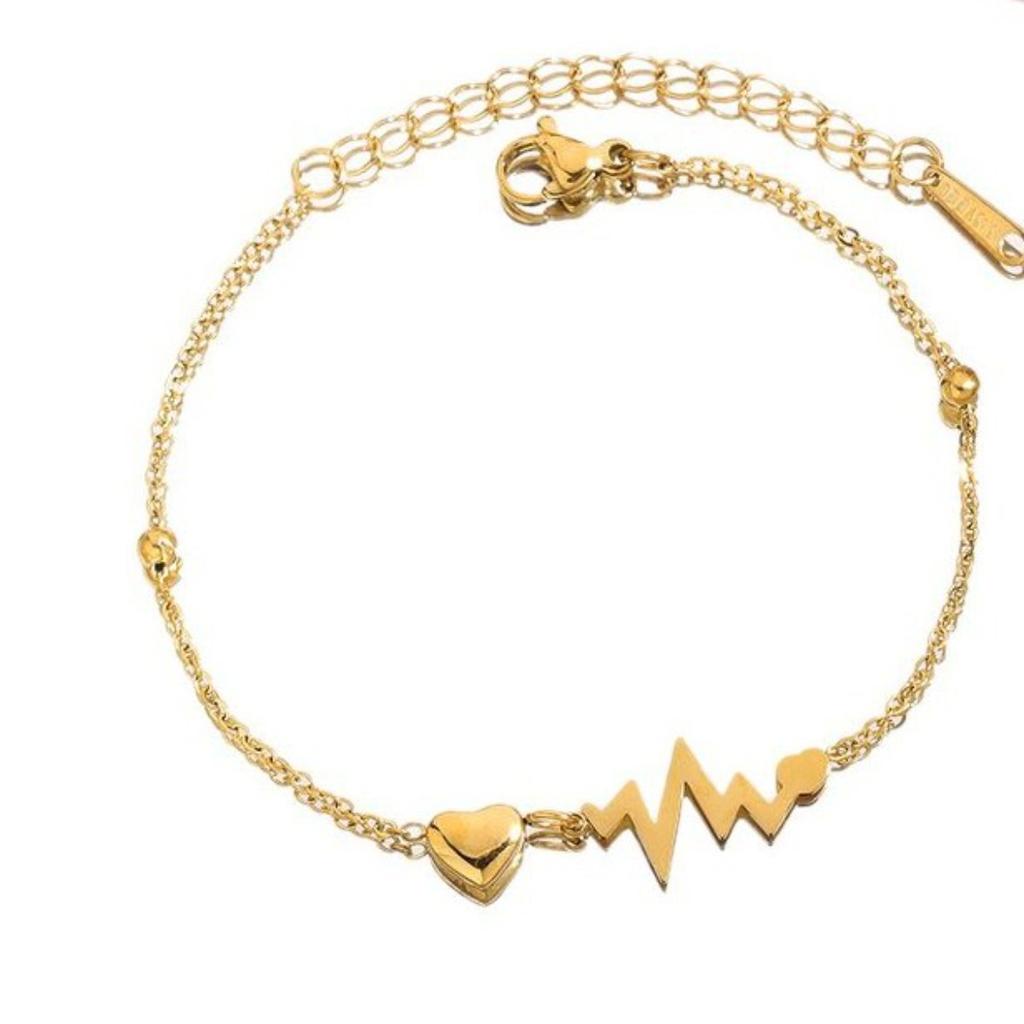 Luxury Gold Color Heart Bracelet - Stainless Steel Jewelry for Women Hypoallergenic Gift Party Bangles Accessories