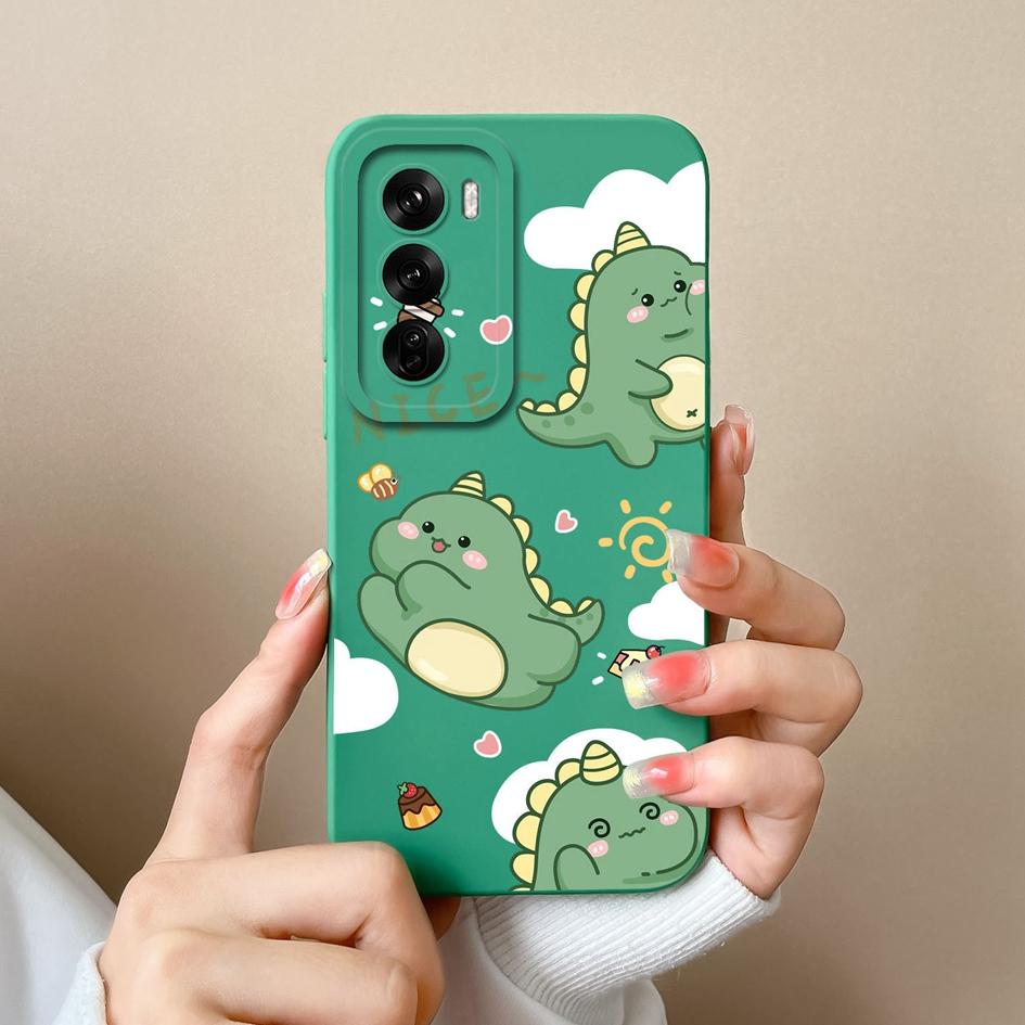 

Чехол для телефона Oppo Realme Narzo N63 C61 C63 Reno 12 Reno12 Pro F бампер популярный мультяшный динозавр чехол анти-капля жидкий силиконовый чехол для OPPO чехлы Realme C61