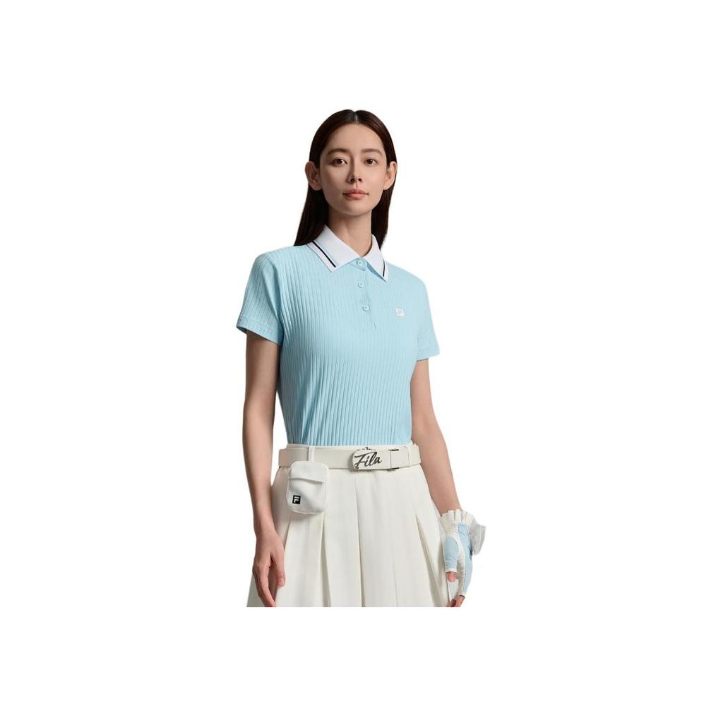 FILA Golf Series Sun Protection Knitted Sports Polo Shirt Women tops A11W535120F-LB