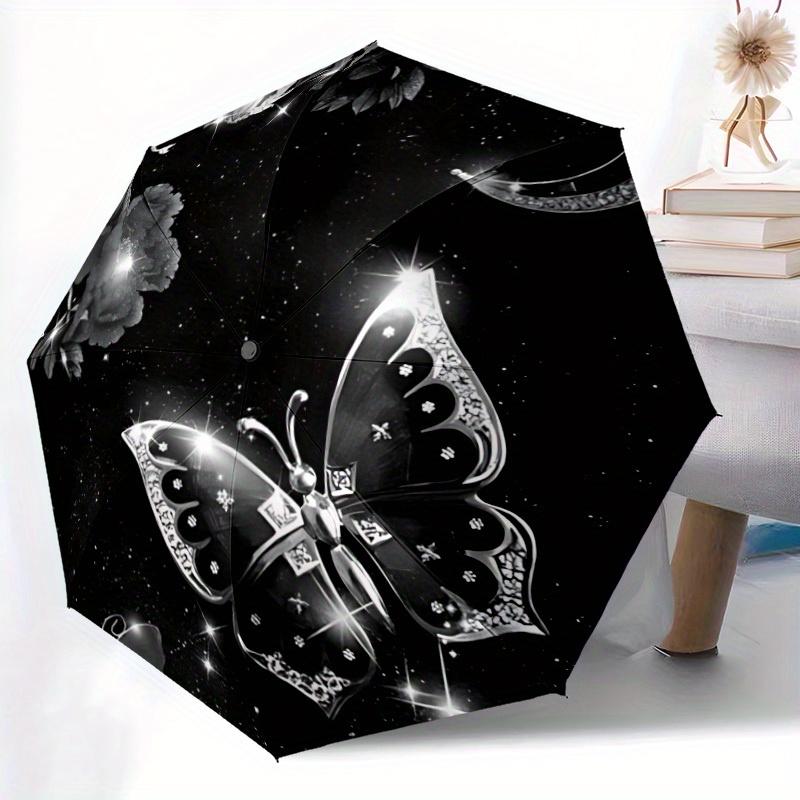 1pc Butterfly Automatic Opening/closing Umbrella with Auto Open/Close, Perfect Gift for Friends, Durable Plastic Handle Yy250801183