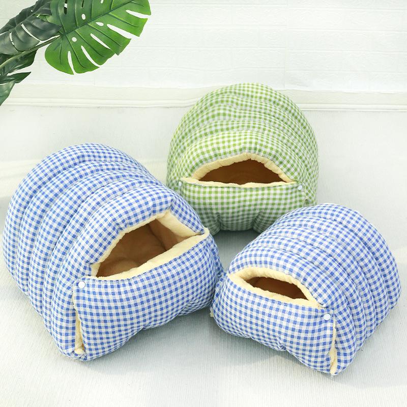 Cat Dog House Indoor Winter Thickened Foldabl Cat Sleeping Bag Cozy Soft Warm Semienclosed Small Pet Bed Snuggle Sack