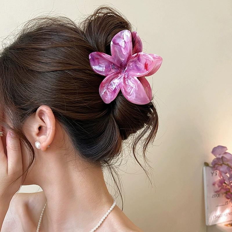3Pcs Marble Flower Hair Clips Crab Vacation Bohemia Egg Women Hair Claws Barrettes Girls Large Hairpins Hair Accessories