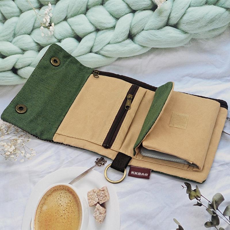 

Creative Cartoon Printed Denim Canvas Wallet Minimalist Women S Key Bag