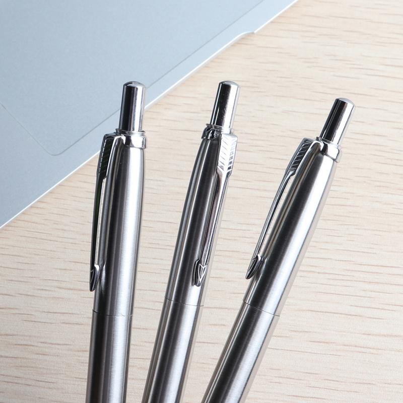 10 Stück/Set Metall-Kugelschreiber Automatischer Kugelschreiber G2 Mine Schwarze Blaue Tinte Für Schule Büro Schreibwaren Schreiben 0,7 mm