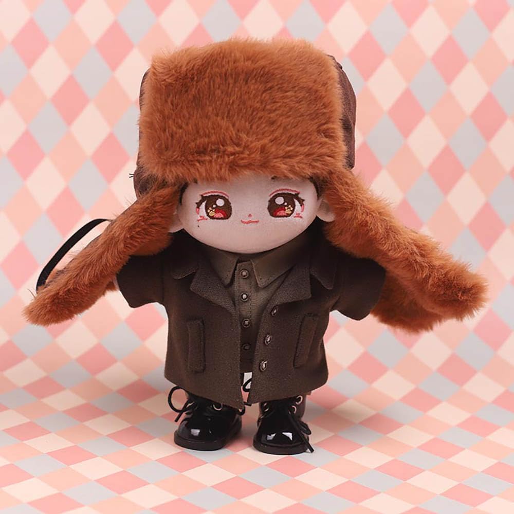 Niannyyhouse 20cm Stuffed Animal Clothes Army Green Coat Shirt Pants Hat Scarf Cotton Doll Clothes Dress Up Accessories