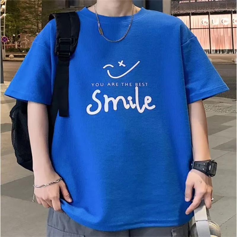 Herre T-skjorter Letter Grafisk trykk Mote merke t-skjorter for menn oversize t-skjorter Herre Klær Uformell T-skjorte Mann Sommer Koreansk Retro