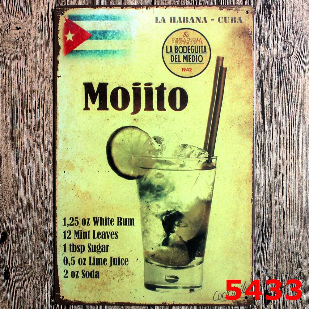 Vintage Cocktail WiFi Tin Sign for Bar, Bedroom, KTV, and Restaurant Décor