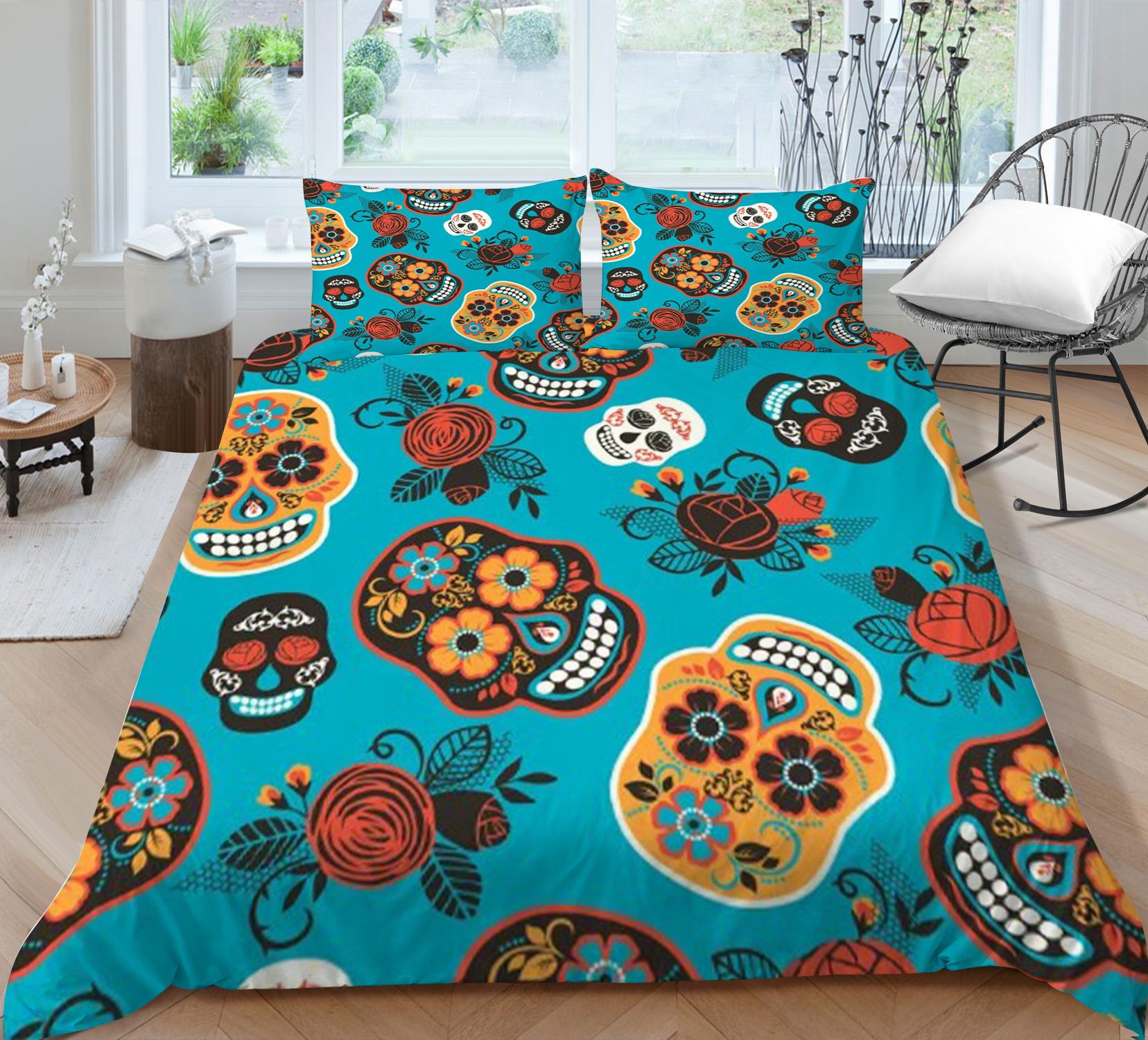 

Модный роскошный комплект постельного белья с 3D черепом, пододеяльники, комплекты для женщин и мужчин, домашний декор для спальни, комплект постельного белья королевского размера EU Single 135x200cm