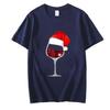 Shirts for Men T-Shirt Christmas Wine Print Tops Women's Men's T-Shirt Short Sleeve Oversize Streetwear Tshirts Men Brand Tshirt