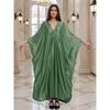 Gold Luxury Beach Dress Woven Holiday Robe Loose Plus Size Turkish Kaftan Dress