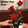 Creative Flower Set with Coffee Cup Vase Building Block DIY Daisy Collection Home Decor Sets For Valentines Christmas Day Gifts